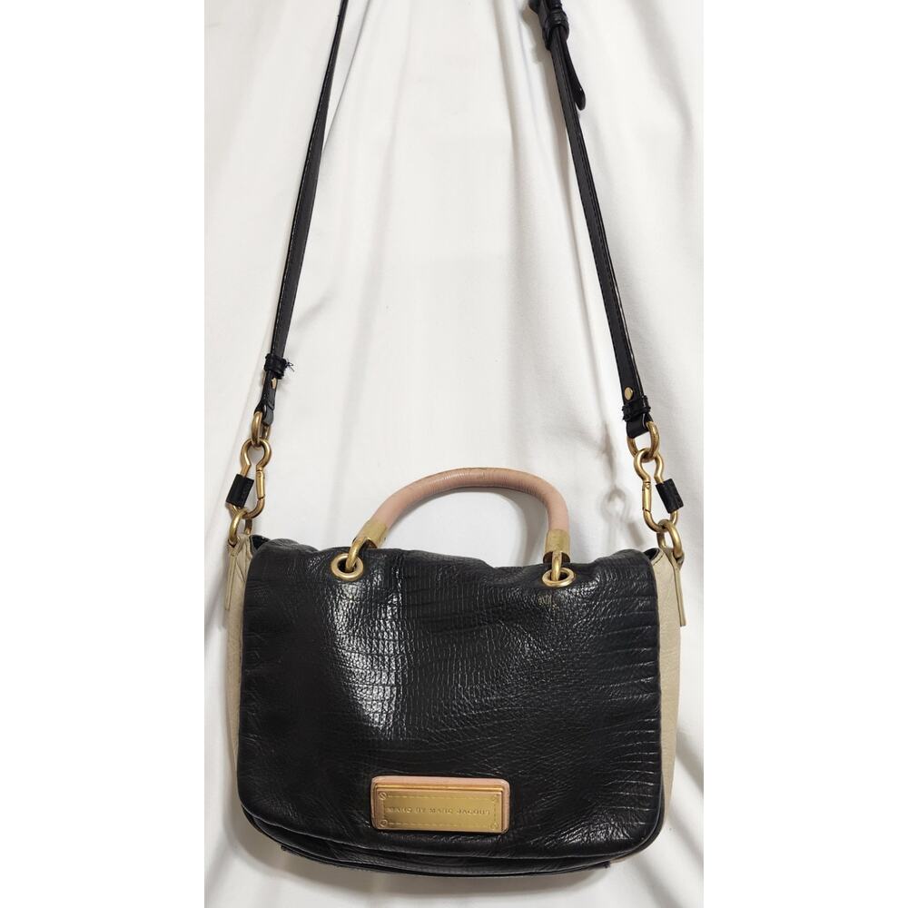 Marc By Marc Jacobs Too Hot To Handle Satchel Bag Black And Beige READ! SEE PICS